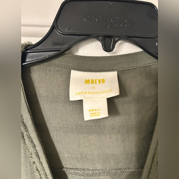 Mauve by Anthropologie Green Textured Wrap Audre Top with Button - Picture 5 of 8